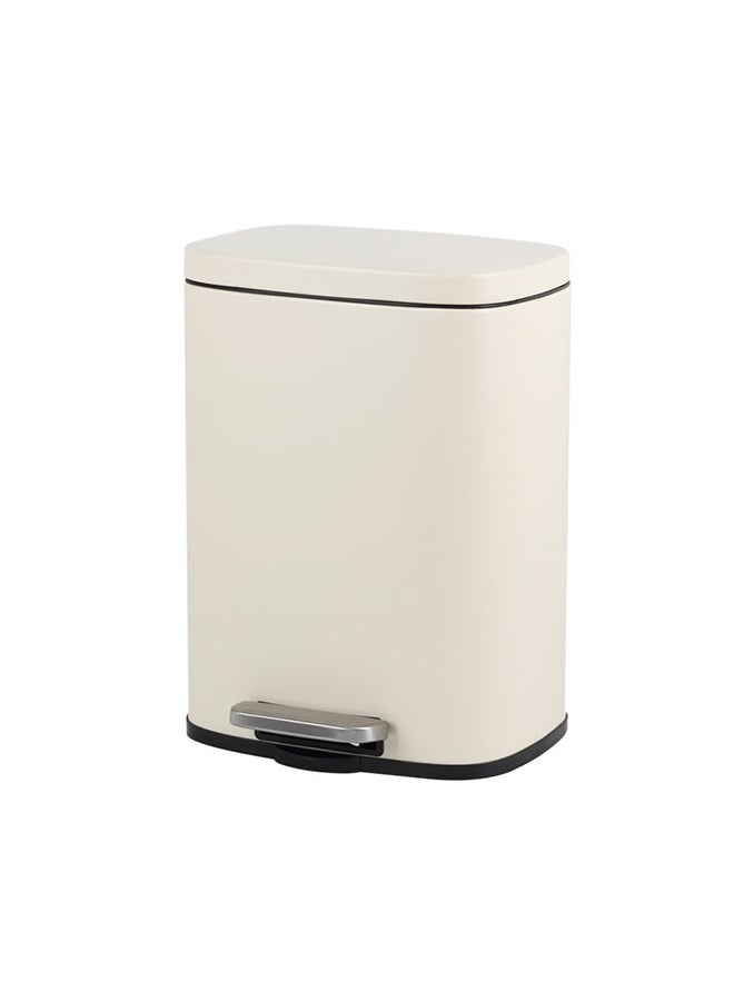 DANUBE HOME Falcon Pedal Bin Soft Close With Powder Coating Bin With Soft Close Lid Foot Pedal - Beige - 28X19.2X37 Cm - 12 L - Image 1