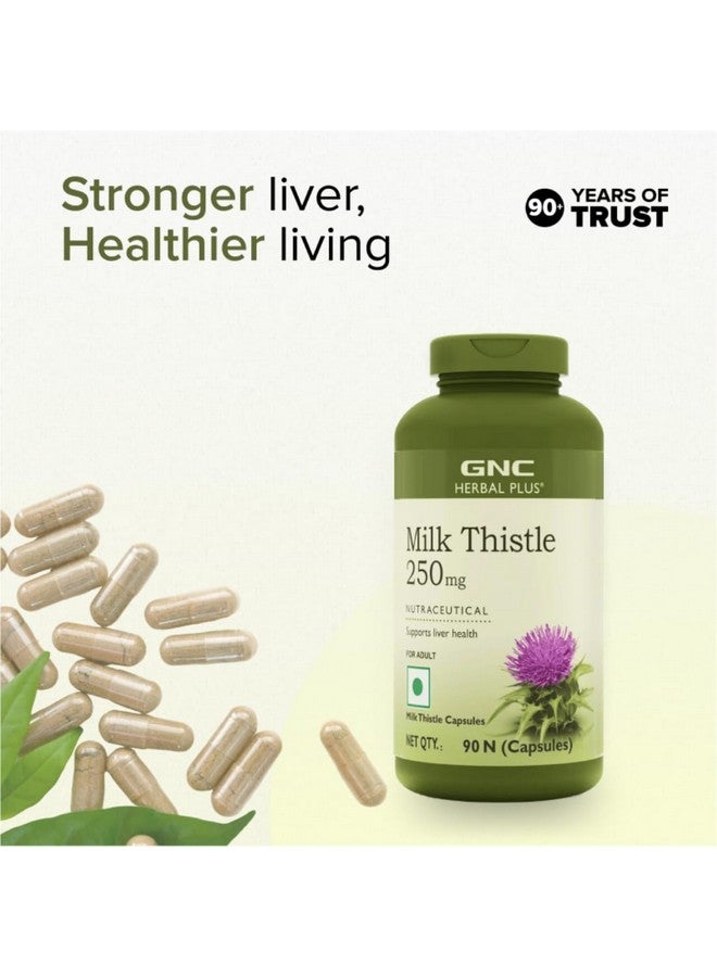 GNC جي إن سي حليب الشوك 250 ملغ مع 80% سيليمارين | 90 كبسولة نباتية | يدعم إزالة السموم من الكبد، صحة الكبد، حماية من الكحول، ورعاية الكبد الدهني | يساعد في إزالة السموم وتعزيز وظيفة الكبد | مصنّع في الولايات المتحدة - Image 2