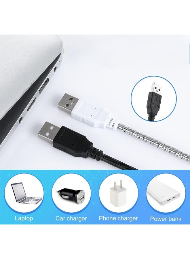 2 قطعة مصباح USB LED لزراع لوحة المفاتيح المحمولة مصباح كمبيوتر بجذر مرنة مصباح LED قابل للتعديل بمفتاح لمس للقراءة (أسود، أزرق) - Image 4
