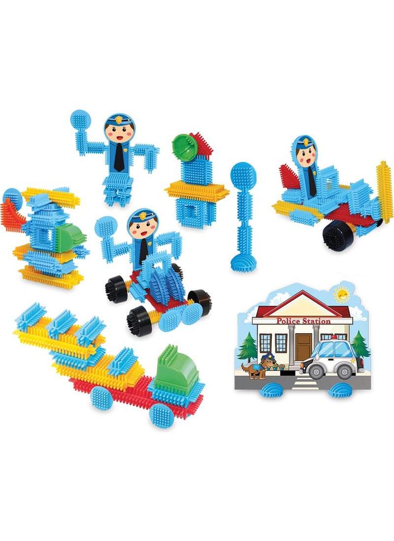 dede Grandpa Cactus Blocks 55 Pieces Police Station Educational Educational Toy  - Image 3