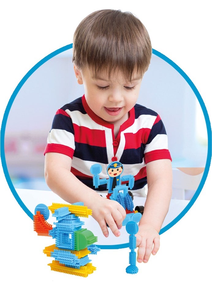 dede Grandpa Cactus Blocks 55 Pieces Police Station Educational Educational Toy  - Image 5