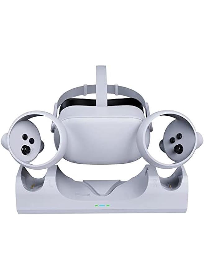 قاعدة شحن لسماعات الواقع الافتراضي Oculus Quest 2/Meta Quest 2، حامل شحن متوافق مع ملحقات Oculus Quest 2، محطة شحن مثبتة على الحائط، كابل توصيل USB-C - Image 1