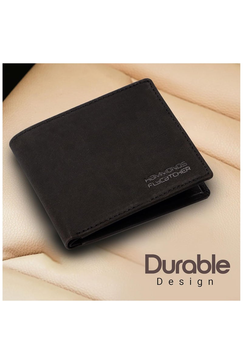 HAMMONDS FLYCATCHER Leather Wallet for Men, RFID Protected, Bi-Fold, 8 Card Slots, Coin Pocket - Image 2