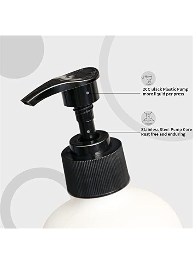 MIXDE 2-Pack Soap Dispenser Set: Dish Soap & Hand Soap, 16 oz Glass with Black Plastic Pumps - Ideal for Black and White Kitchen Decor - Image 5