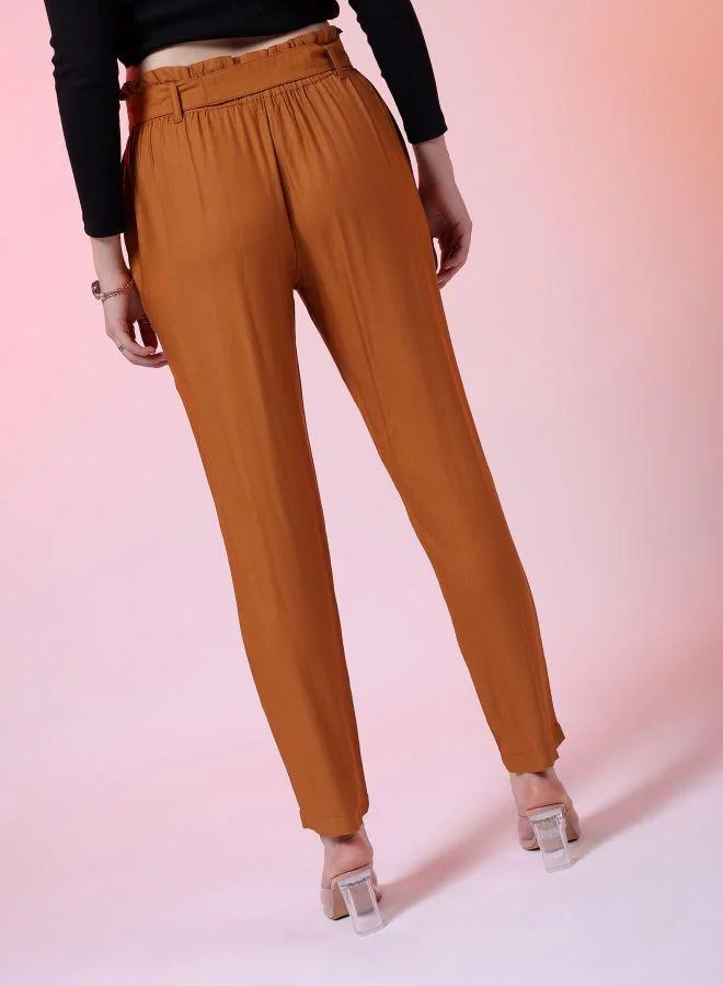 Freehand  Women Tapered Solid High-Rise Pants for Women | Best Price UAE
