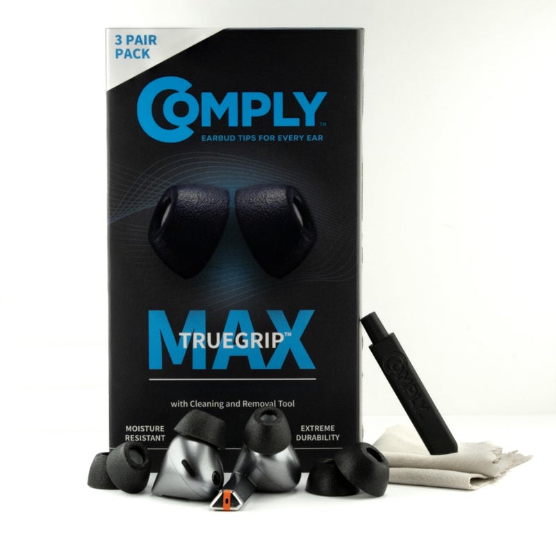 Comply TrueGrip MAX | Premium Memory Foam Replacement Earbud Tips for Samsung Galaxy Buds3 Pro | Long Lasting Comfort, MAX Durability, Secure Fit, Superior Noise Isolation| Black (Medium) (3 Pairs) - Image 1