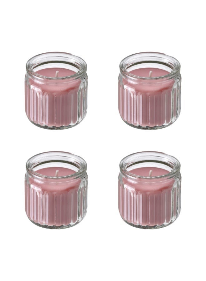 Baitique 4-Piece Scented Glass Candle Set – Red Berry, Light Pink, 12-Hour Burn - Image 1
