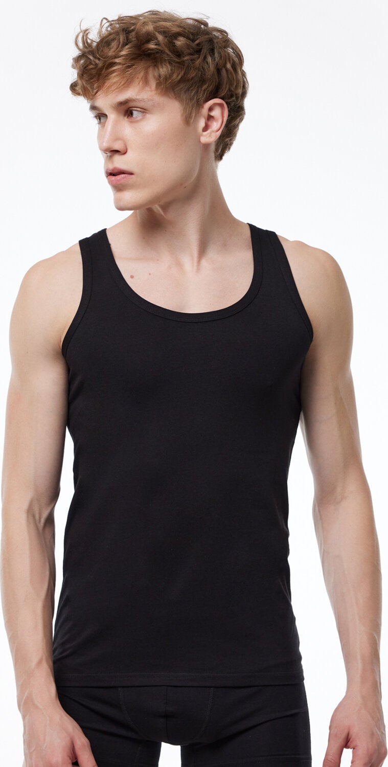 Malabadi Men's Black Modal Undershirt 008  - Image 1