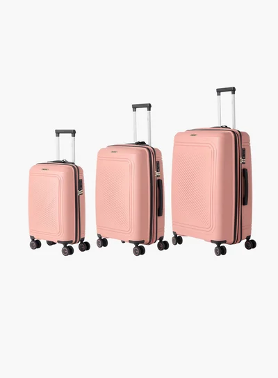 وايف Women Textured 3-Piece Hardcase Trolley Bag with Retractable Handle Set Set-3 - 20-24-28