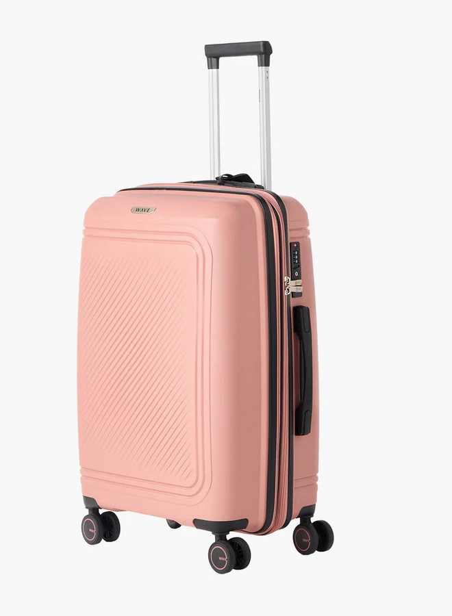 وايف Women Textured 3-Piece Hardcase Trolley Bag with Retractable Handle Set Set-3 - 20-24-28