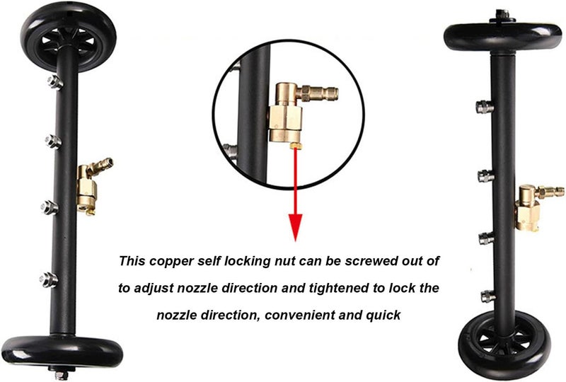 كلاراكو منظف الهيكل السفلي، مكنسة غسيل أسفل السيارة بالماء بضغط 1000-4000 رطل لكل بوصة مربعة مع عصا تمديد من قطعتين، 4 فوهات، موصل 1/4، منظف لغسالة الضغط - Image 2