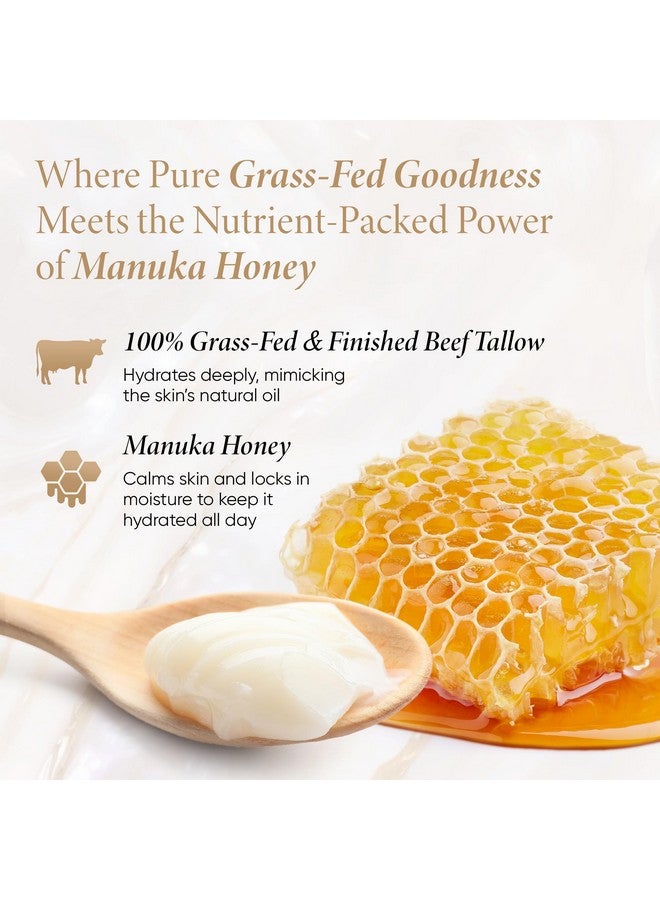 هوني سكن بلسم شحم البقر المخفوق ببشرة العسل والعسل - 100% شحم بقري طبيعي يتغذى على العشب لترطيب البشرة والوجه، مغذي ومرطب للبشرة الجافة والحساسة - عناية ناعمة ولطيفة ومهدئة 2 أونصة. - Image 4