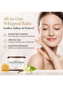 Honeyskin Honeyskin Whipped Tallow and Honey Balm - All Natural 100% Grass-Fed Beef Tallow for Skin Face Moisturizer, Nourishing & Hydrating for Dry, Sensitive Skin - Smooth Gentle & Soothing Care 2oz.  - Image 5