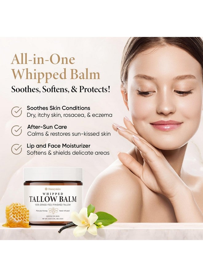 هوني سكن بلسم شحم البقر المخفوق ببشرة العسل والعسل - 100% شحم بقري طبيعي يتغذى على العشب لترطيب البشرة والوجه، مغذي ومرطب للبشرة الجافة والحساسة - عناية ناعمة ولطيفة ومهدئة 2 أونصة. - Image 5