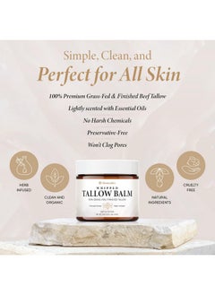 Honeyskin Honeyskin Whipped Tallow and Honey Balm - All Natural 100% Grass-Fed Beef Tallow for Skin Face Moisturizer, Nourishing & Hydrating for Dry, Sensitive Skin - Smooth Gentle & Soothing Care 2oz.  - Image 3