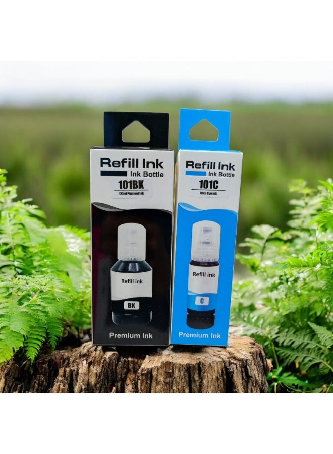 LET MY 101 حبر لإبسون لمجموعة EcoTank 4 عبوات أسود أزرق سماوي أرجواني أصفر إعادة تعبئة لطابعات L4150 L4160 L6160 L6170 L6176 L6190 L14150 - Image 2