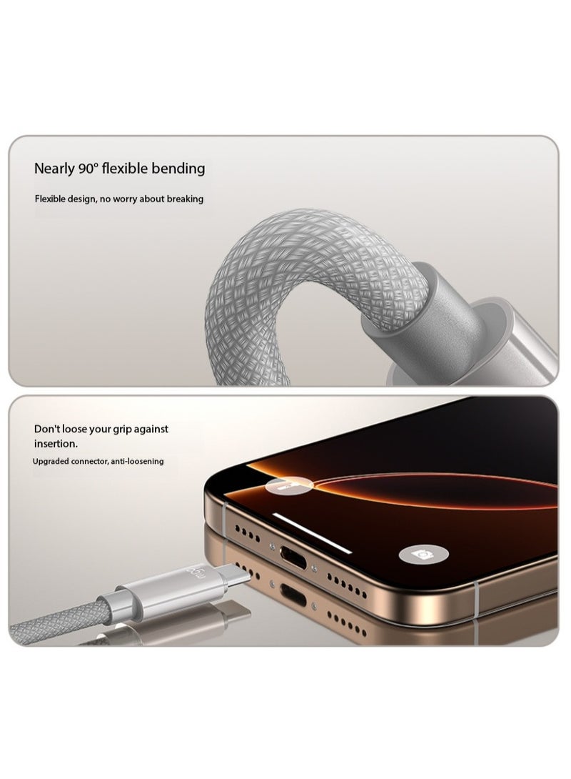 WEKOME PD65W Super Fast Charging Data Cable (Type-C Dual-Head | 1.2m | Nylon Braided) - Available in Space Blue, Coffee Brown, and Graphite Gray (3 cables) - Image 3