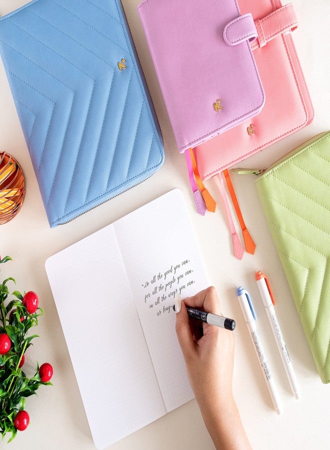 NEORAH - PETITE Notebook SOFT COVER | Organiser REFILL | Unruled Notebook Journal | 110 GSM | 160 pages (Size 21.0 cm x 10.5 cm) Journaling Writing Note Taking Diary, Travellers Journal- LIGHT GREEN - Image 2