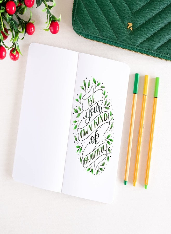 NEORAH - PETITE Notebook SOFT COVER | Organiser REFILL | Unruled Notebook Journal | 110 GSM | 160 pages (Size 21.0 cm x 10.5 cm) Journaling Writing Note Taking Diary, Travellers Journal- LIGHT GREEN - Image 4