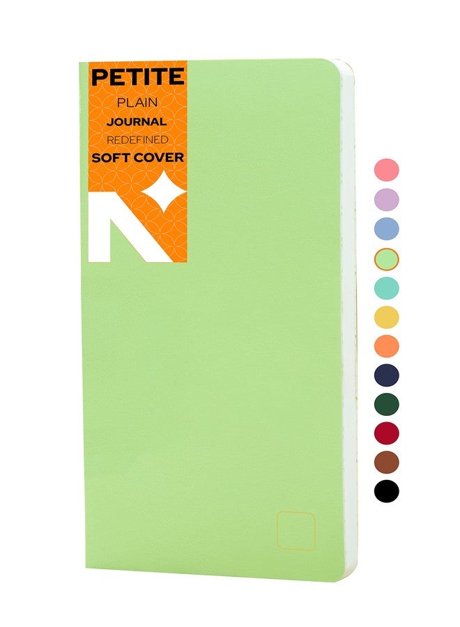NEORAH - PETITE Notebook SOFT COVER | Organiser REFILL | Unruled Notebook Journal | 110 GSM | 160 pages (Size 21.0 cm x 10.5 cm) Journaling Writing Note Taking Diary, Travellers Journal- LIGHT GREEN - Image 1