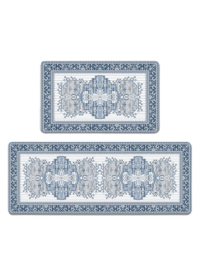 Generic 2 PCS Kitchen Floor Mats Rugs Set, Cushion Floor Carpet, Waterproof, Oil Resistant and Anti-Fatigue PU Standing Mat for Kitchen, Floor, Office, Sink, Laundry 45*75CM+45*120CM  - Image 1
