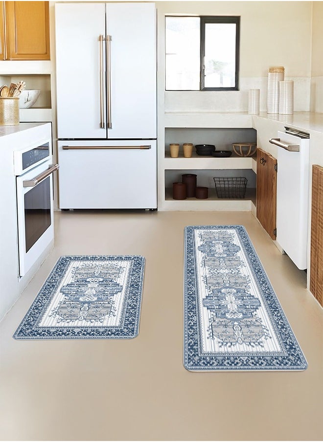 Generic 2 PCS Kitchen Floor Mats Rugs Set, Cushion Floor Carpet, Waterproof, Oil Resistant and Anti-Fatigue PU Standing Mat for Kitchen, Floor, Office, Sink, Laundry 45*75CM+45*120CM  - Image 3