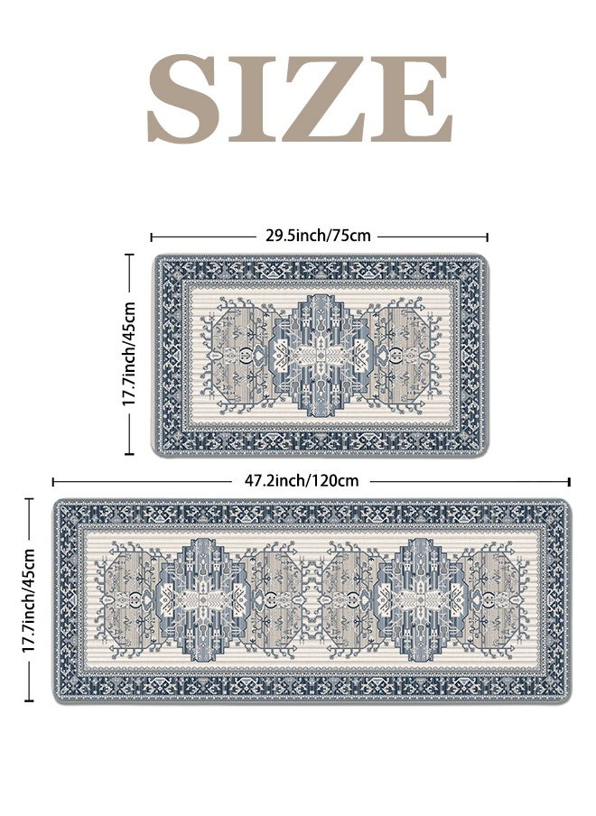 Generic 2 PCS Kitchen Floor Mats Rugs Set, Cushion Floor Carpet, Waterproof, Oil Resistant and Anti-Fatigue PU Standing Mat for Kitchen, Floor, Office, Sink, Laundry 45*75CM+45*120CM  - Image 5