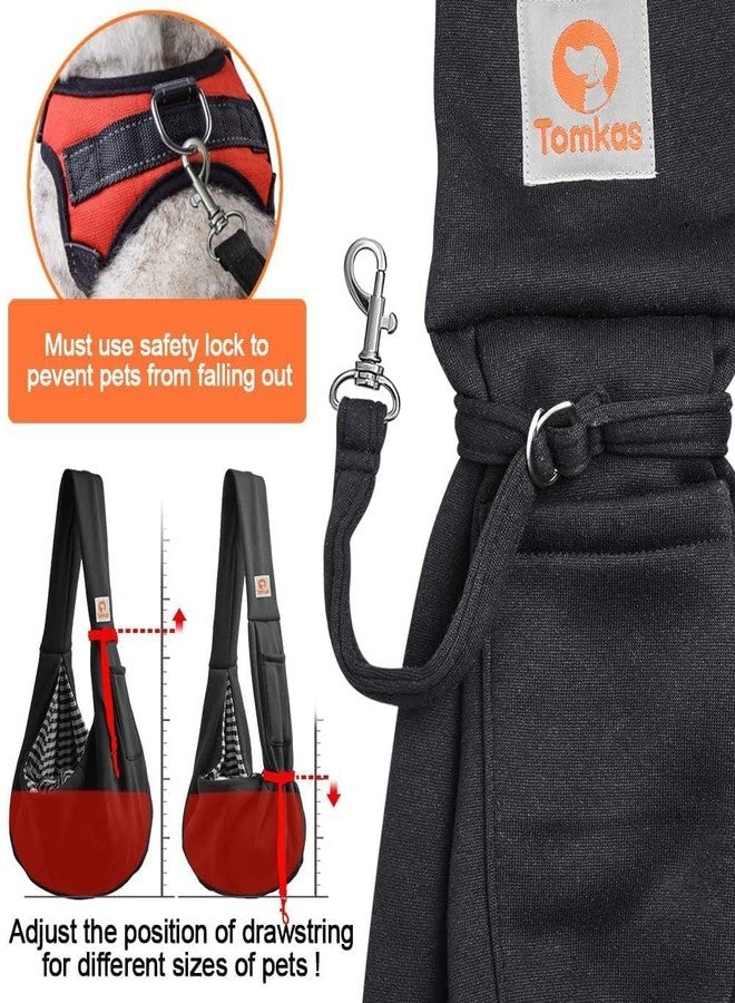 Tomkas Small Dog Sling Carrier - Classic Pocket & Classic Strap - for 3-10 lbs Pets(Black) - Image 3