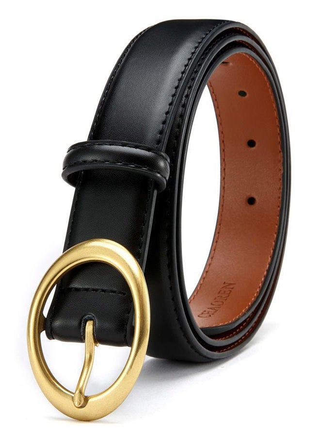 CHAOREN CR Womens Belt - Leather Belt Women Casual for Jeans Pants Dress - Belts with Gold Buckle for Women Fashion - Image 1