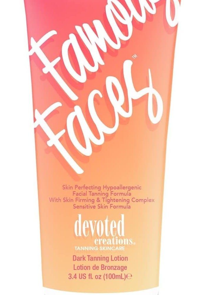 Devoted Creations Famous Faces Skin Perfecting Hypoallergenic Facial Tanning Lotion - 3.4 Fl. Oz. - Image 1