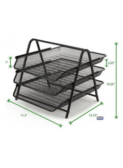 TIGER 3-Tier Metal Mesh File Organizer – Desk Tray for A4 Papers, Letters & Folders, Desktop Storage Solution for Office & Home UseEfficient 3-Tier Design – The 3-tier metal mesh file organizer offers ample storage space for A4 papers, letters, and folders, helping you keep your desk organized and clutter-free, whether in your home office or professional workspace.  - Image 2