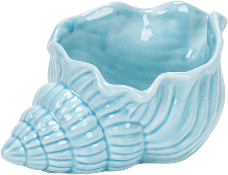 Ceramic Conch Ashtray Large Smooth Surface Decorative Desktop Ashtray for Office Home Bar Sturdy Non-deformable Craft with Clean Surface Prevents Ash Drop for Tidy Tabletop - Image 1