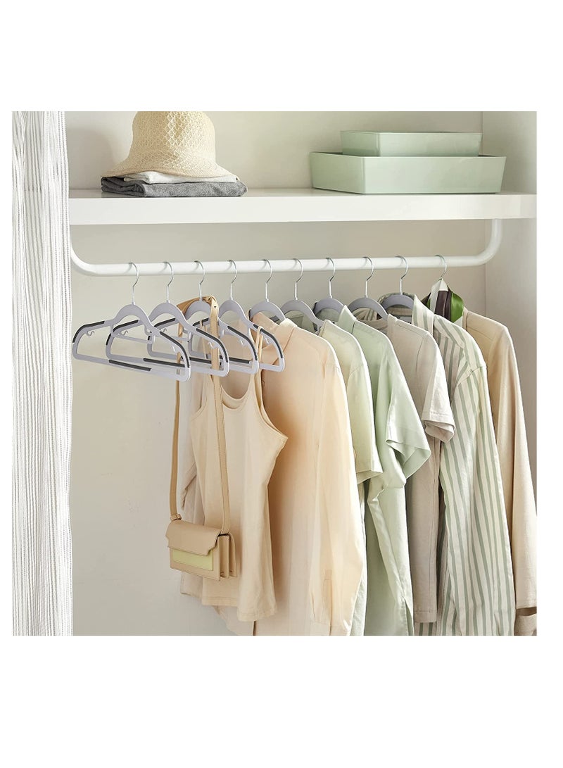 Clothes Hangers, Heavy Duty Durable Standard Clothes Hanger, Plastic Suit Coat Shirt Hangers, 50 PACK Space Saving Clothes Hanger with Rubber Coating 16.5Inches - 50pcs Dark Grey)