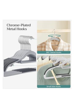 TYCOM Tycom Clothes Hangers, Heavy Duty Durable Standard Clothes Hanger, Plastic Suit Coat Shirt Hangers, 50 PACK Space Saving Clothes Hanger with Rubber Coating 16.5Inches - 50pcs Dark Grey)  - Image 5