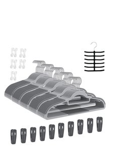 TYCOM Tycom Clothes Hangers, Heavy Duty Durable Standard Clothes Hanger, Plastic Suit Coat Shirt Hangers, 50 PACK Space Saving Clothes Hanger with Rubber Coating 16.5Inches - 50pcs Dark Grey)  - Image 1