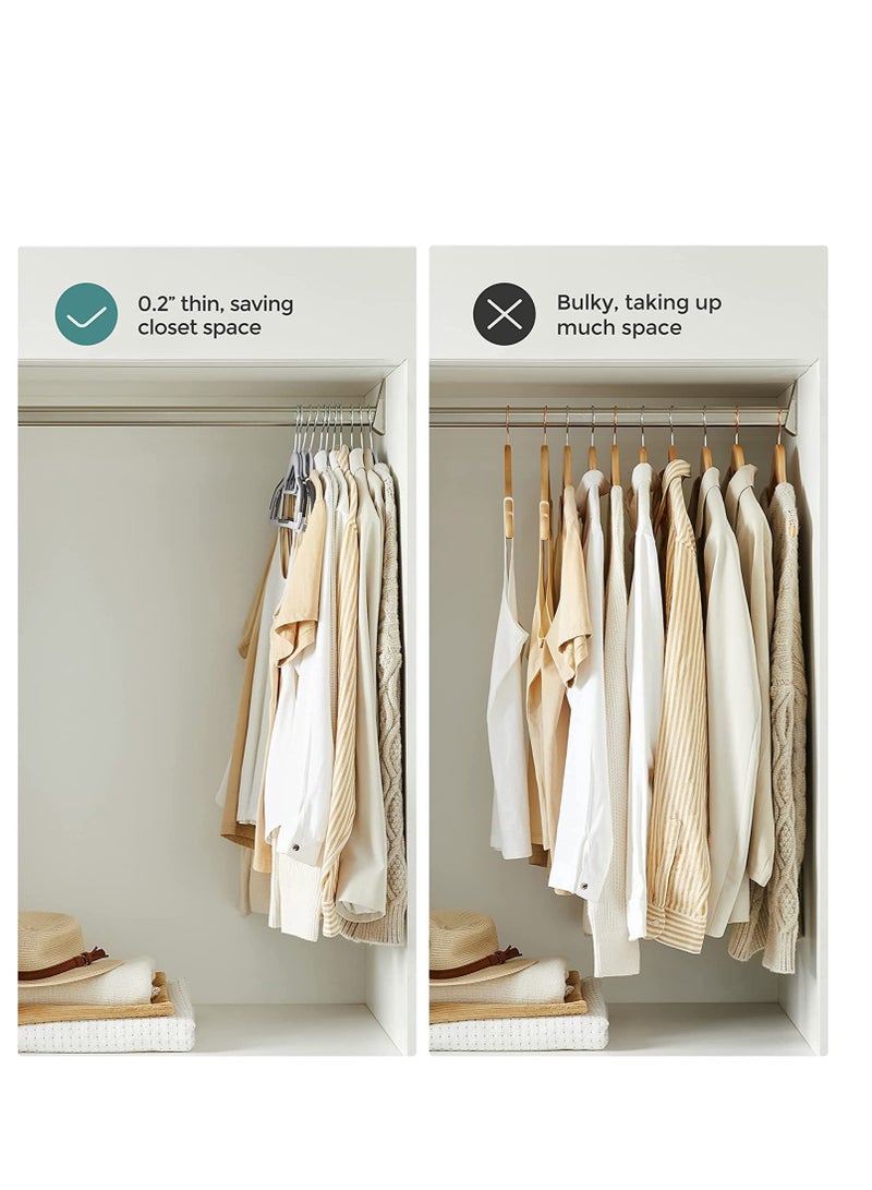 Clothes Hangers, Heavy Duty Durable Standard Clothes Hanger, Plastic Suit Coat Shirt Hangers, 50 PACK Space Saving Clothes Hanger with Rubber Coating 16.5Inches - 50pcs Dark Grey)