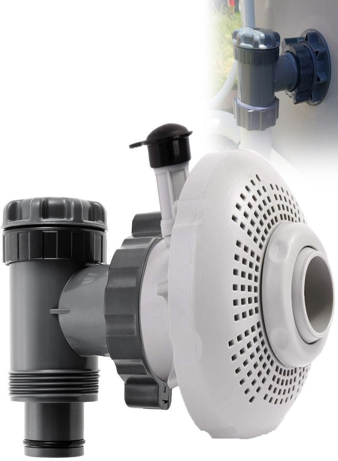 Rugam Plunger Valve for Intex Pools, Above-Ground Pool Filter Pump On/Off Plunger Valve Part with Strainer, Compatible with Intex, Coleman Frame Set & Ultra Frame Pools, Pool Drain Valve Replacement Parts - Image 1