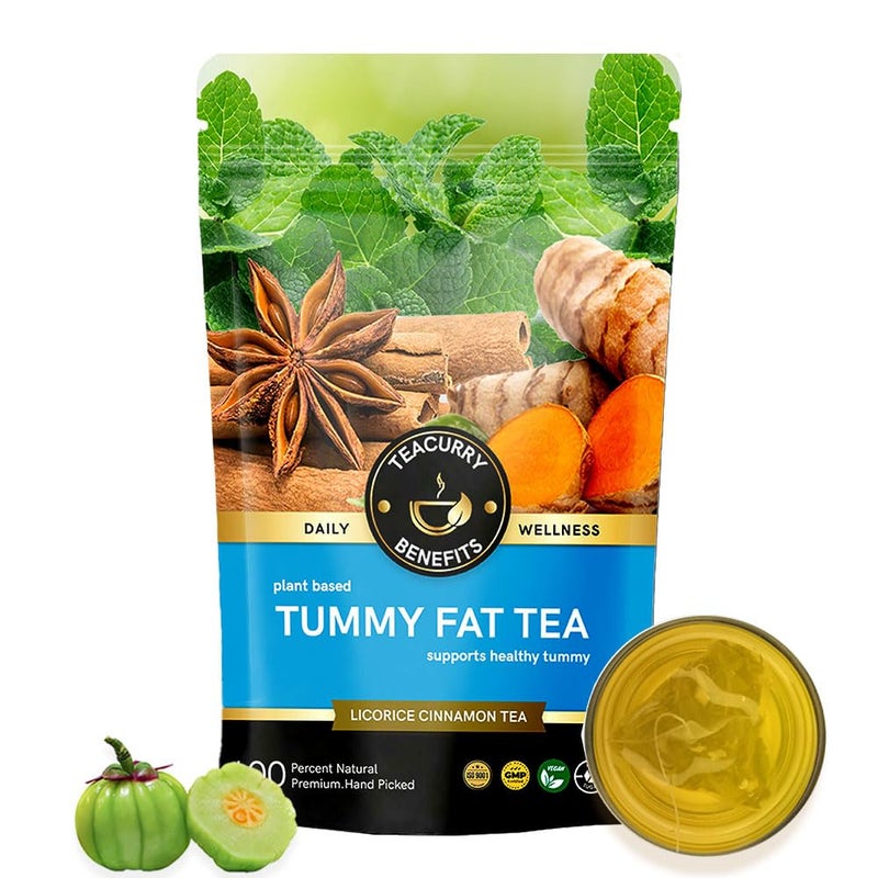 TEACURRY Tea For Tummy Fat (100 Grams) - Helps with Weight Management & Slimmer Belly - for Both Men and Women - Image 1