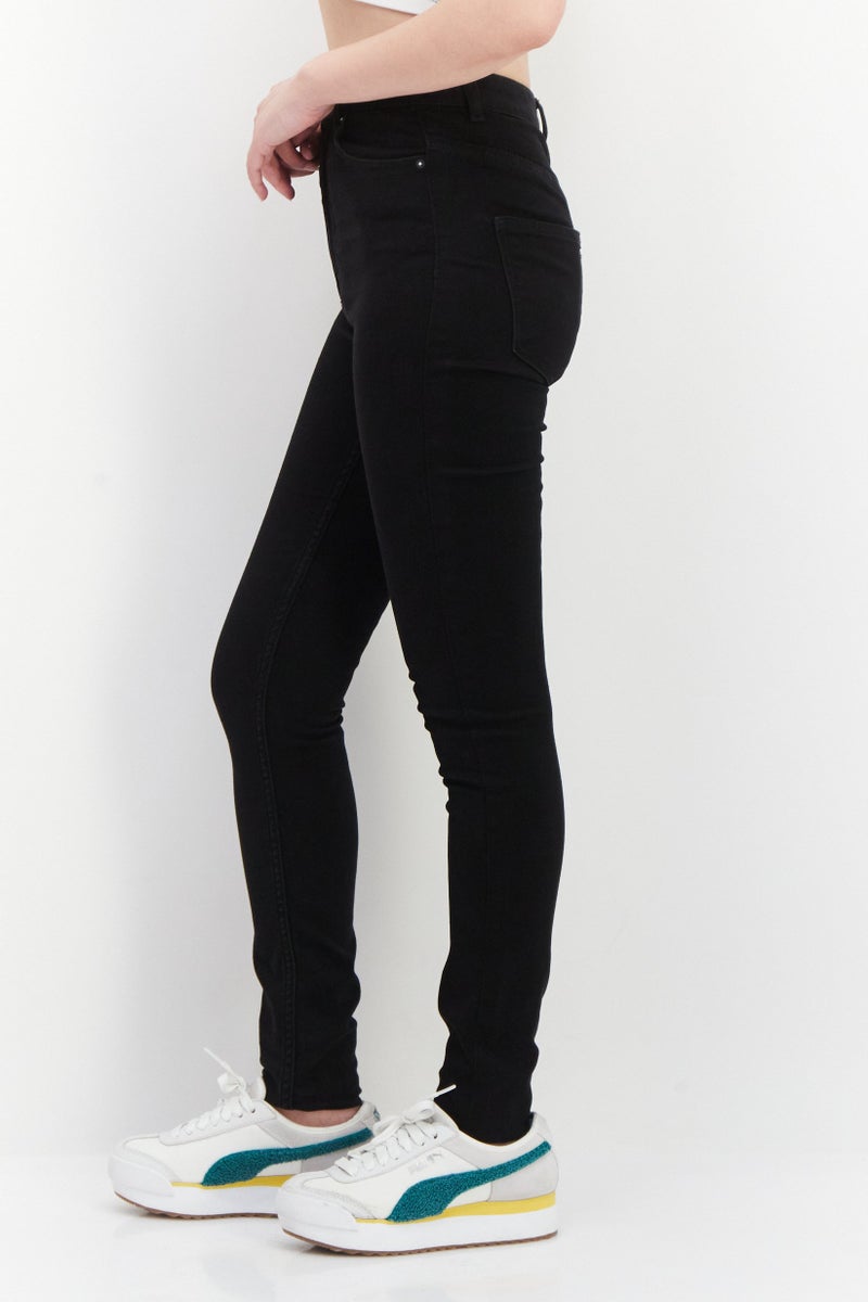 Weekday Women Skinny Fit Solid Stretchable Denim Jean, Black - Image 3