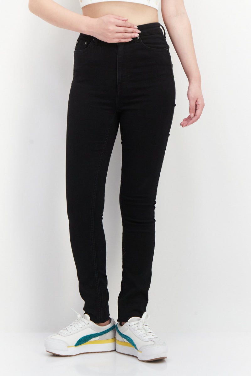 Weekday Women Skinny Fit Solid Stretchable Denim Jean, Black - Image 1