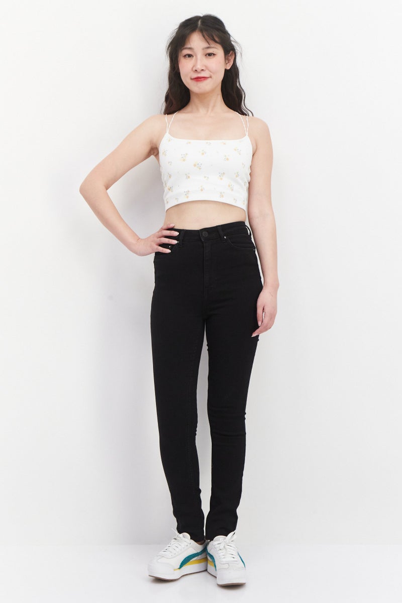 Weekday Women Skinny Fit Solid Stretchable Denim Jean, Black - Image 4