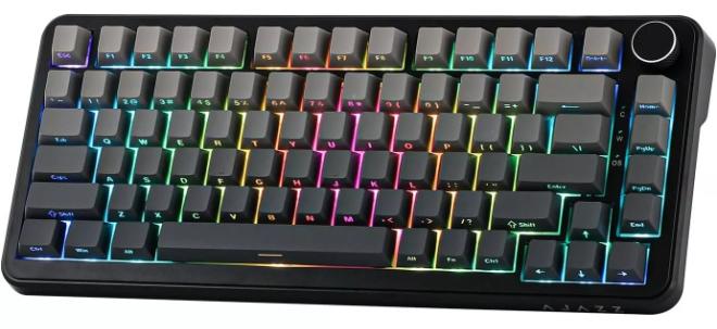 إيه جاز لوحة مفاتيح ألعاب مغناطيسية AK820 MAX HE بتأثير هول، تشغيل قابل للتعديل، معدل استطلاع 8 كيلوهرتز، لوحة مفاتيح سلكية سريعة، غطاء كريمي، إضاءة خلفية RGB، NKRO لنظامي التشغيل Windows وMac - Image 1
