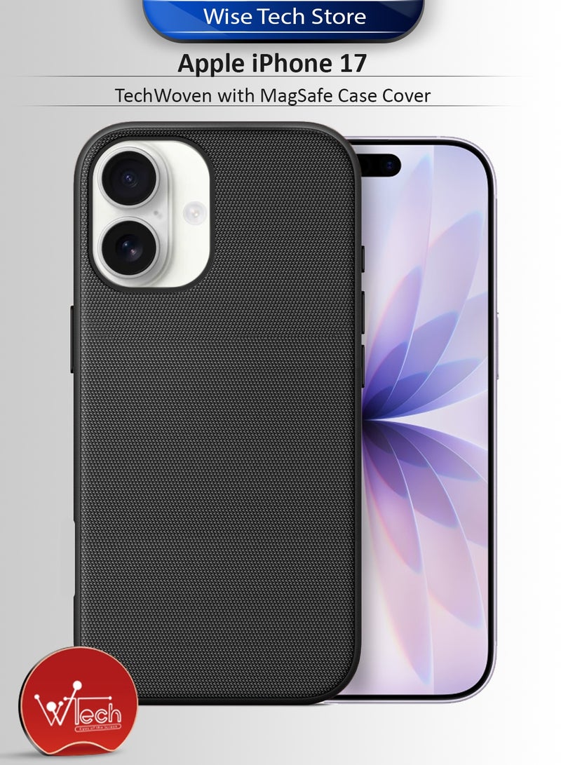 دبليو تيك غطاء حماية MagSafe لهاتف آبل آيفون 17 5G 2025 من TechWoven (MCMPMN) - أسود - Image 1