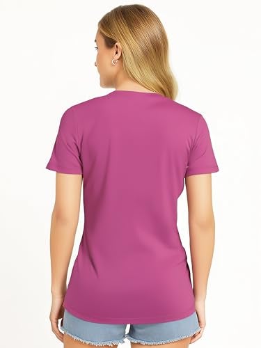 Opna Women's Short Sleeve Moisture Wicking Athletic Shirts Pink Orchid - Image 3