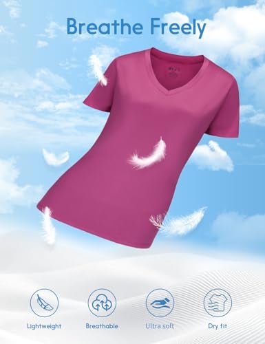 Opna Women's Short Sleeve Moisture Wicking Athletic Shirts Pink Orchid - Image 4