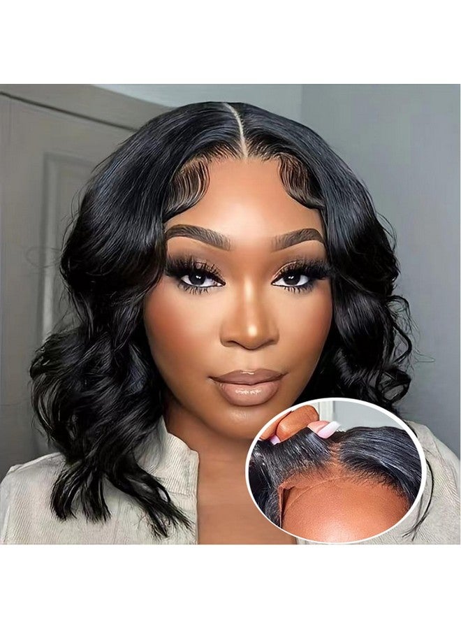 Atilck Wear And Go Glueless Bob Wig Body Wave Lace Front Human Hair Wigs For Black Women Pre Plucked And Pre Cut 4X4 Lace Closure No Glue Needed For Beginners 12 Inch - Image 1