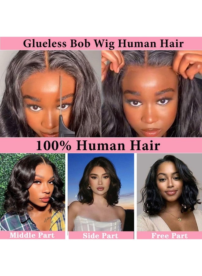 Atilck Wear And Go Glueless Bob Wig Body Wave Lace Front Human Hair Wigs For Black Women Pre Plucked And Pre Cut 4X4 Lace Closure No Glue Needed For Beginners 12 Inch - Image 5
