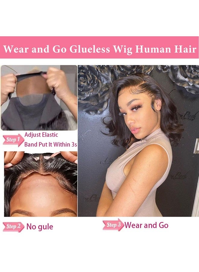 Atilck Wear And Go Glueless Bob Wig Body Wave Lace Front Human Hair Wigs For Black Women Pre Plucked And Pre Cut 4X4 Lace Closure No Glue Needed For Beginners 12 Inch - Image 4
