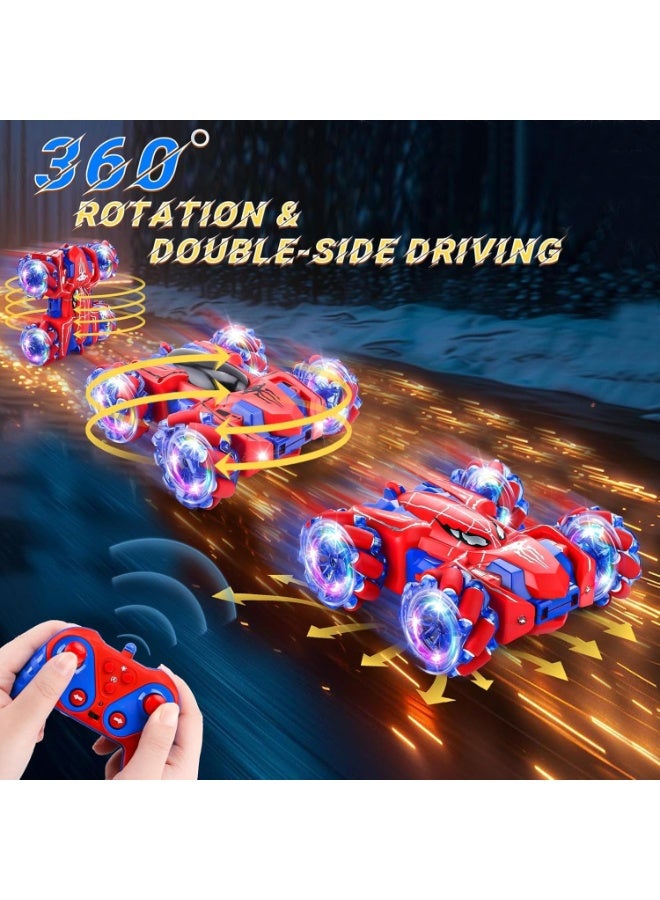 Spider RC Stunt Car, 2.4GHz 4WD Double-Sided Off-Road Vehicle with Headlights, Rechargeable - Image 2