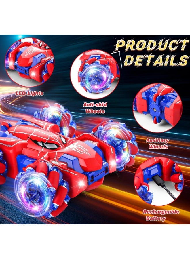 Spider RC Stunt Car, 2.4GHz 4WD Double-Sided Off-Road Vehicle with Headlights, Rechargeable - Image 3